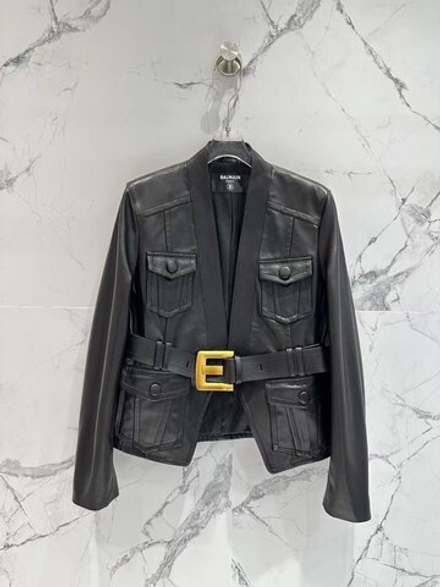 Кожаная куртка Balmain
