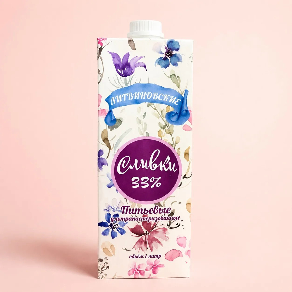 Сливки "Литвиновские" 33% 1л