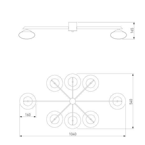 70220/8 / потолочный светильник / латунь Smart