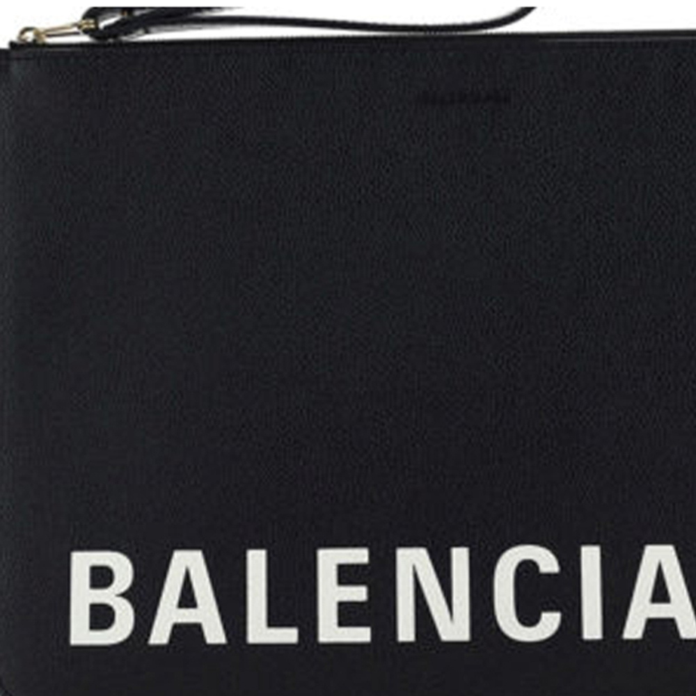 Balenciaga Grain Leather Clutch Women"s Black