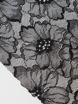 Гипюр эластичный черный ширина 150 см