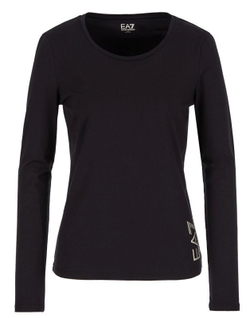 Женская футболка теннисная (dł. Рукава) EA7 Woman Jersey T-Shirt - black
