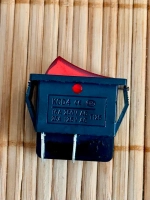 Красная кнопка тумблер выключатель, с подсветкой 16A-220V, KCD4-101/4PN, 1 штука