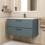 Тумба с раковиной для ванной Uperwood Foster New 90 см, подвесная, серый графит
