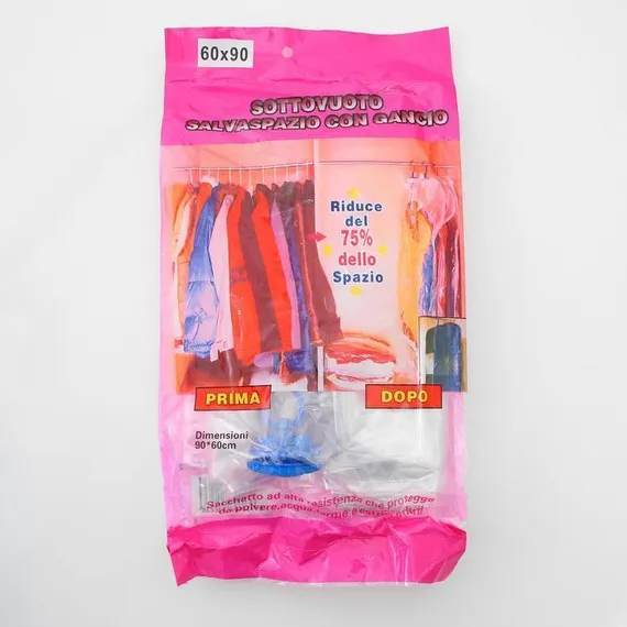 Вакуумный пакет для хранения вещей с крючком, 60×90 см, прозрачный