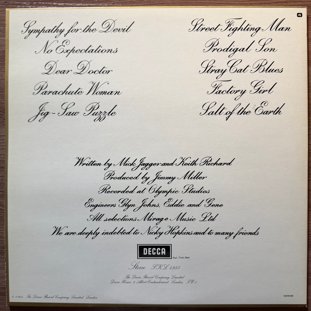 Rolling Stone ‎– Beggars Banquet (Скандинавия 1981г.) Т