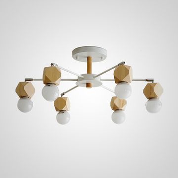 Люстра с поворотными деревянными патронами JX