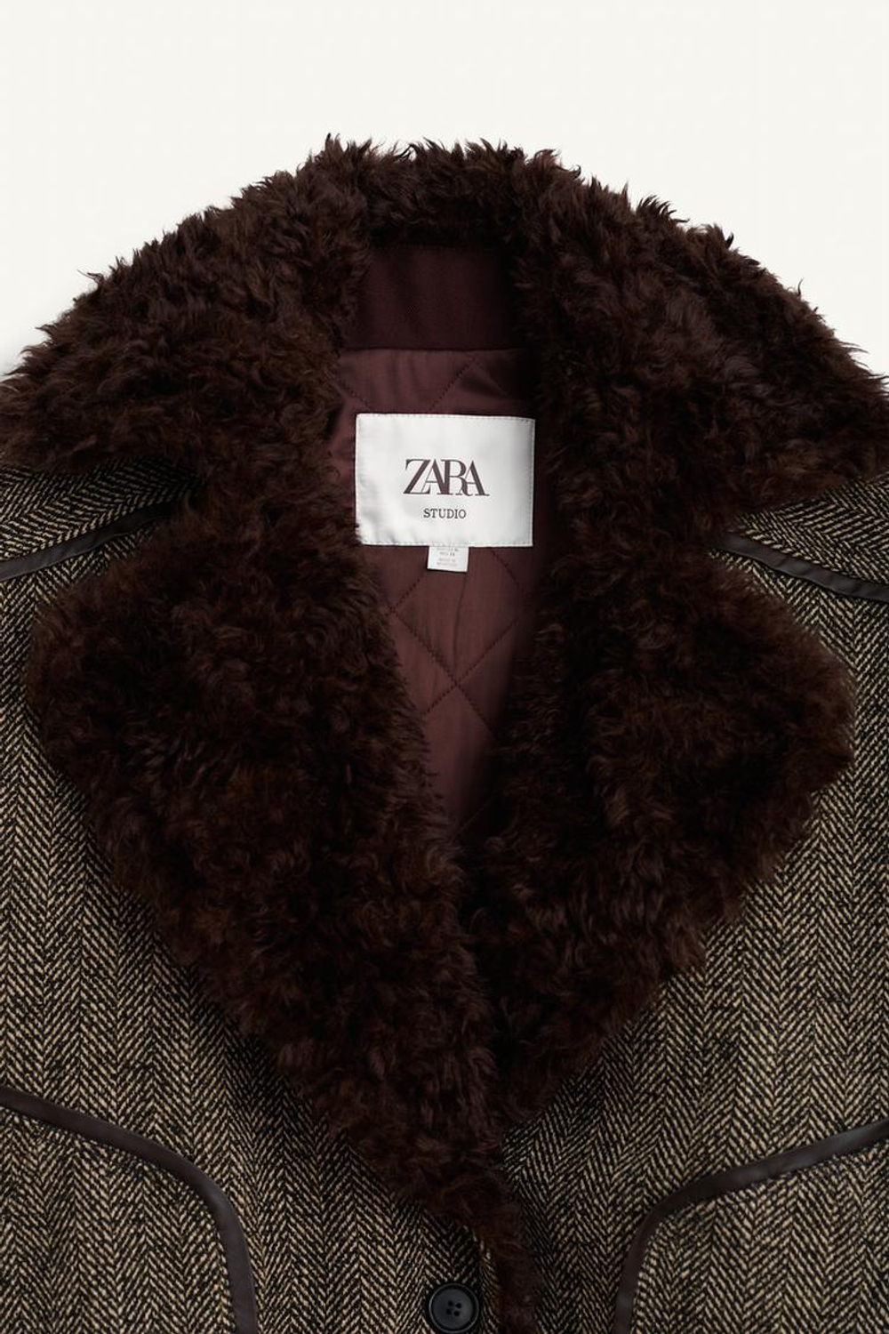 ZARA КУРТКА-БОМБЕР ИЗ СМЕСОВОЙ ШЕРСТИ, ЧЕРНЫЙ