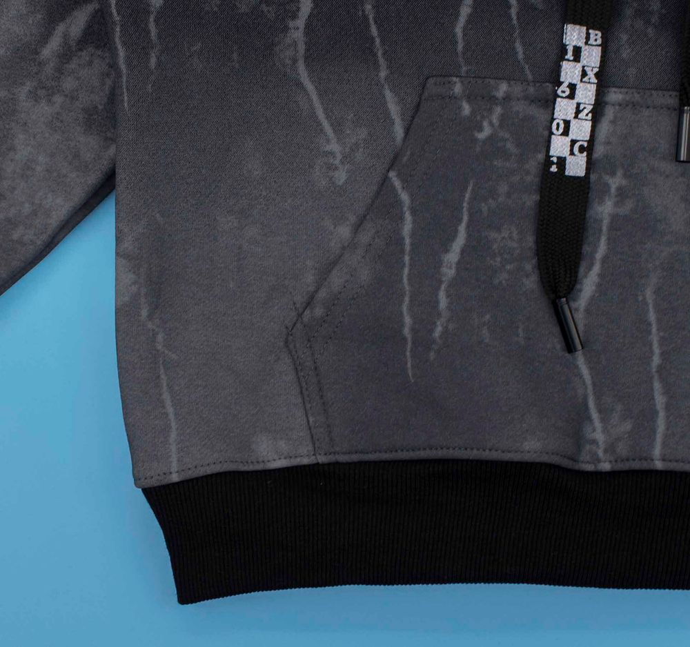 толстовка худи Q звезда теплая флок 4788