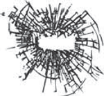 Наклейка "Трещина на стекло (черный)" 12*17см (вырезная) 07556