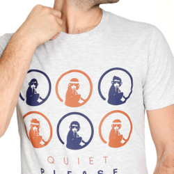 Мужское теннисное поло Quiet Please Retro Monkey T-Shirt Men - Lightgrey, Multicoloured