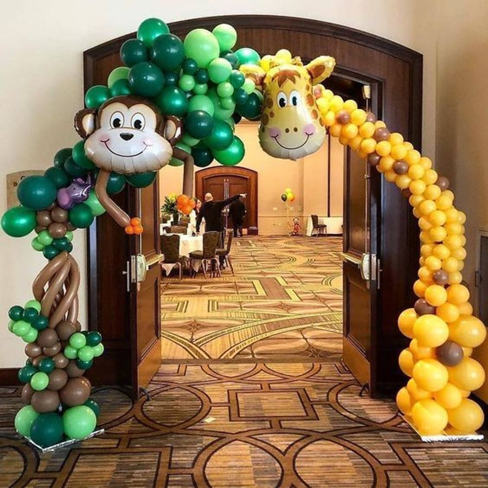 Шар (34"/86 см) Фигура, Большая голова, Обезьянка Мартышка, 1 шт.