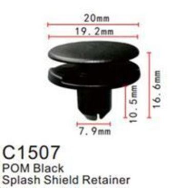 Клипса для крепления внутренней обшивки а/м Хендай/ Хонда пластиковая (100шт/уп.) Forsage клипса C1507(Hyundai)/Honda)