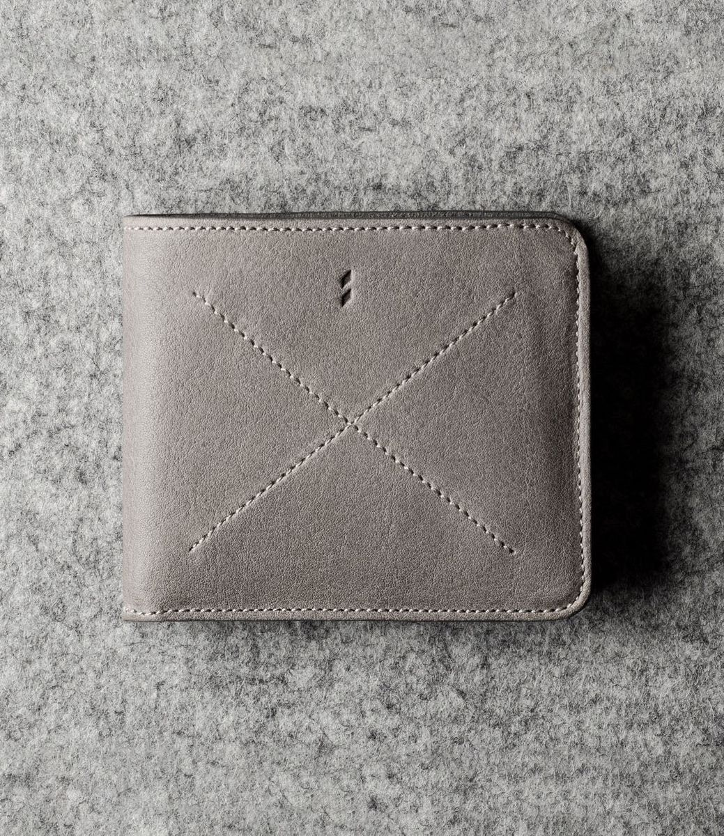 Hard Graft Cash Card Wallet Off Grey — кошелёк из кожи
