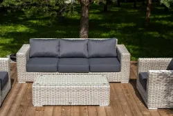 "Боно" лаунж-зона из искусственного ротанга, цвет бежевый