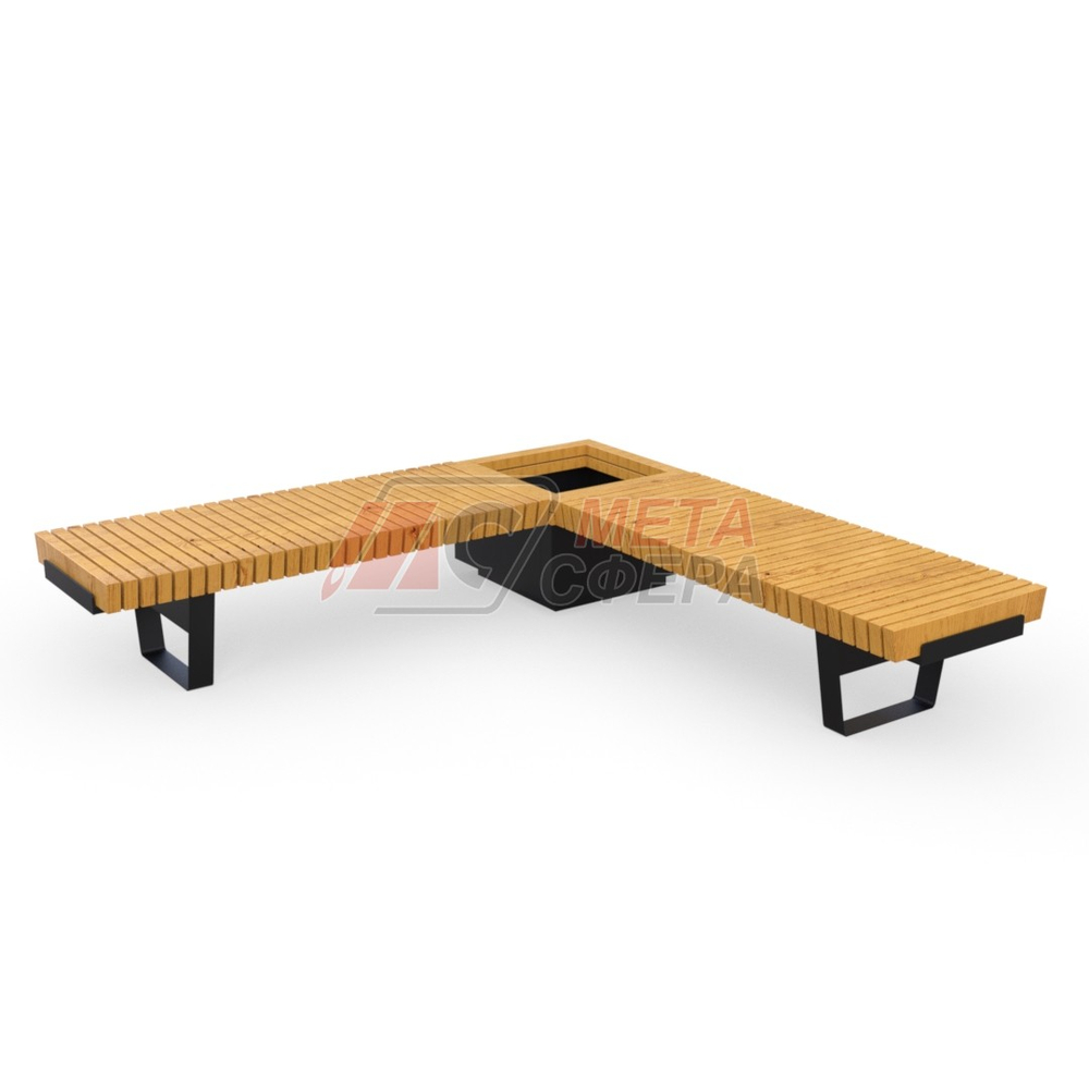 Лавка Rail Road 02 угловая с вазоном