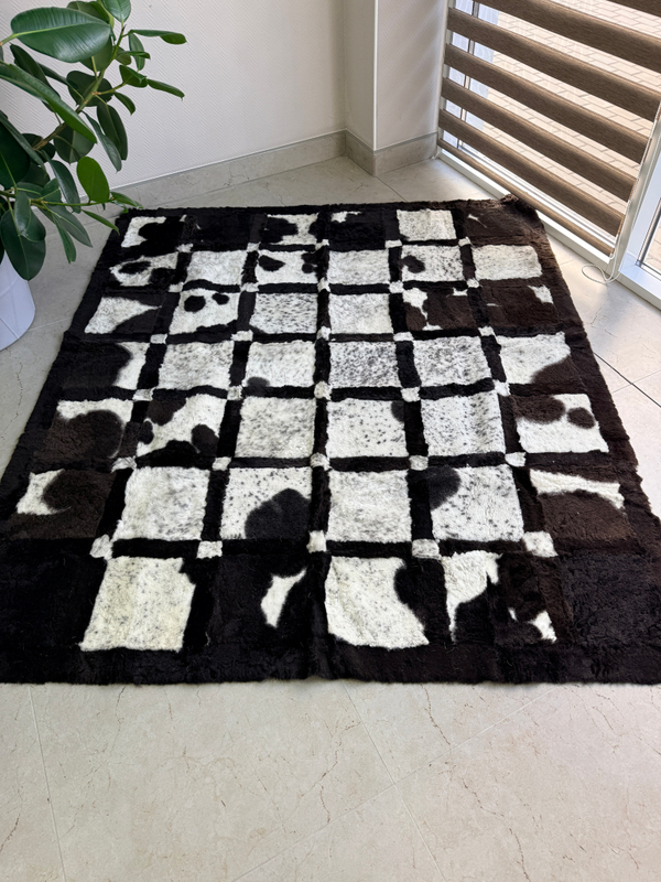 Ковер прямоугольный натуральный мех овчина, 200 х 180 см.