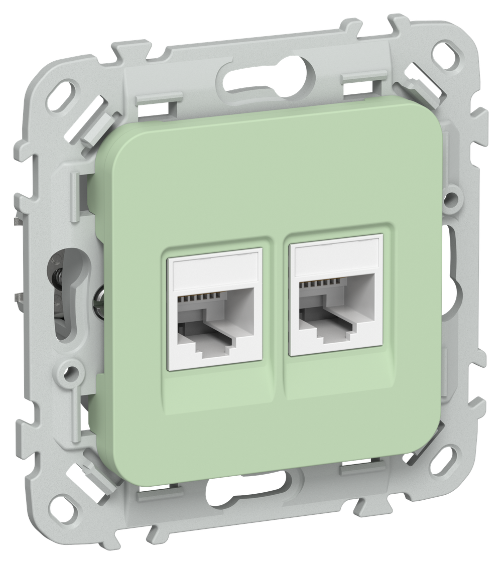 FLITE Розетка 2-местная компьютерная RJ45 категория 5Е UTP РК5е-2-0-ФлФ фисташковый IEK