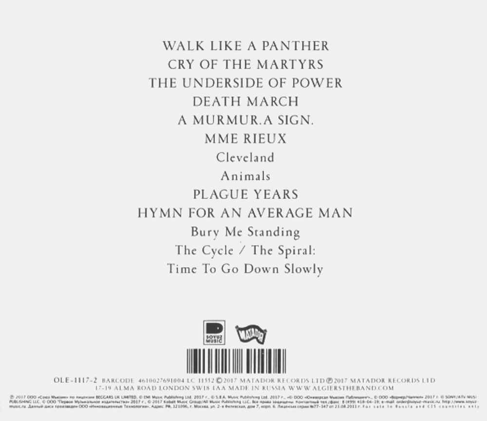 Algiers / The Underside Of Power (RU)(CD)