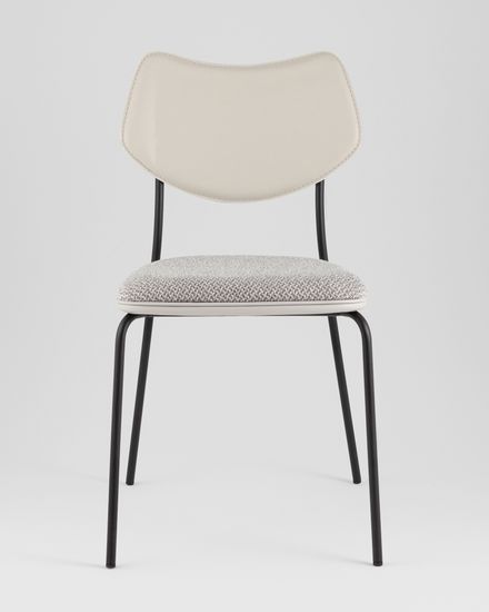 Стул обеденный Casey серый с серой экокожей