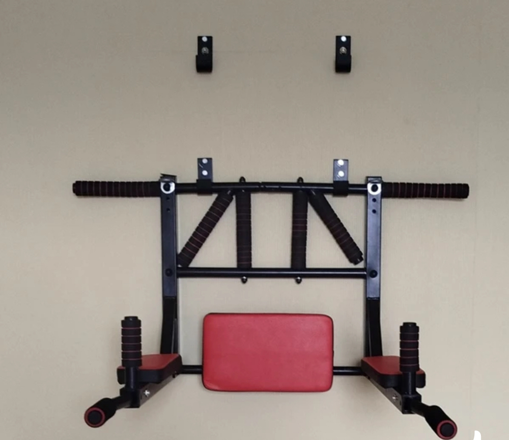 Турник-Брусья-Пресс 3в1 "Мультихват" Черно-красный