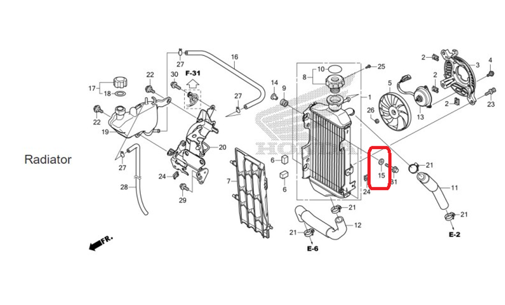 19092-KZZ-900. WASHER, RADIATOR MOUNTING