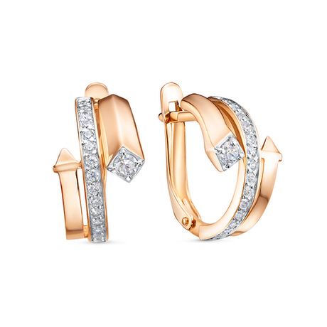 Серьги из золота 585 пробы с Фианит