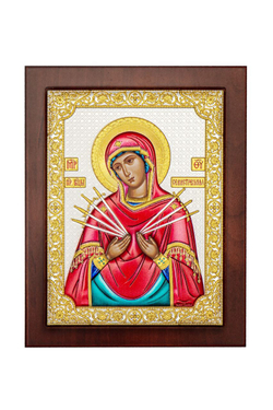 Семистрельная БМ, прямоугольная с рамкой, красное дерево, эмаль 185х235