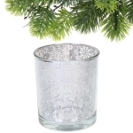 Подсвечник «Снегопад» 8,5*10 см, Серебро