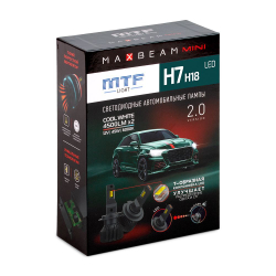 Светодиодные лампы для Opel Astra H 2004-14 MTF Light H7 MaxBeam MINI 4500lm, 6000K, 45W (к-т 2шт. с переходниками)