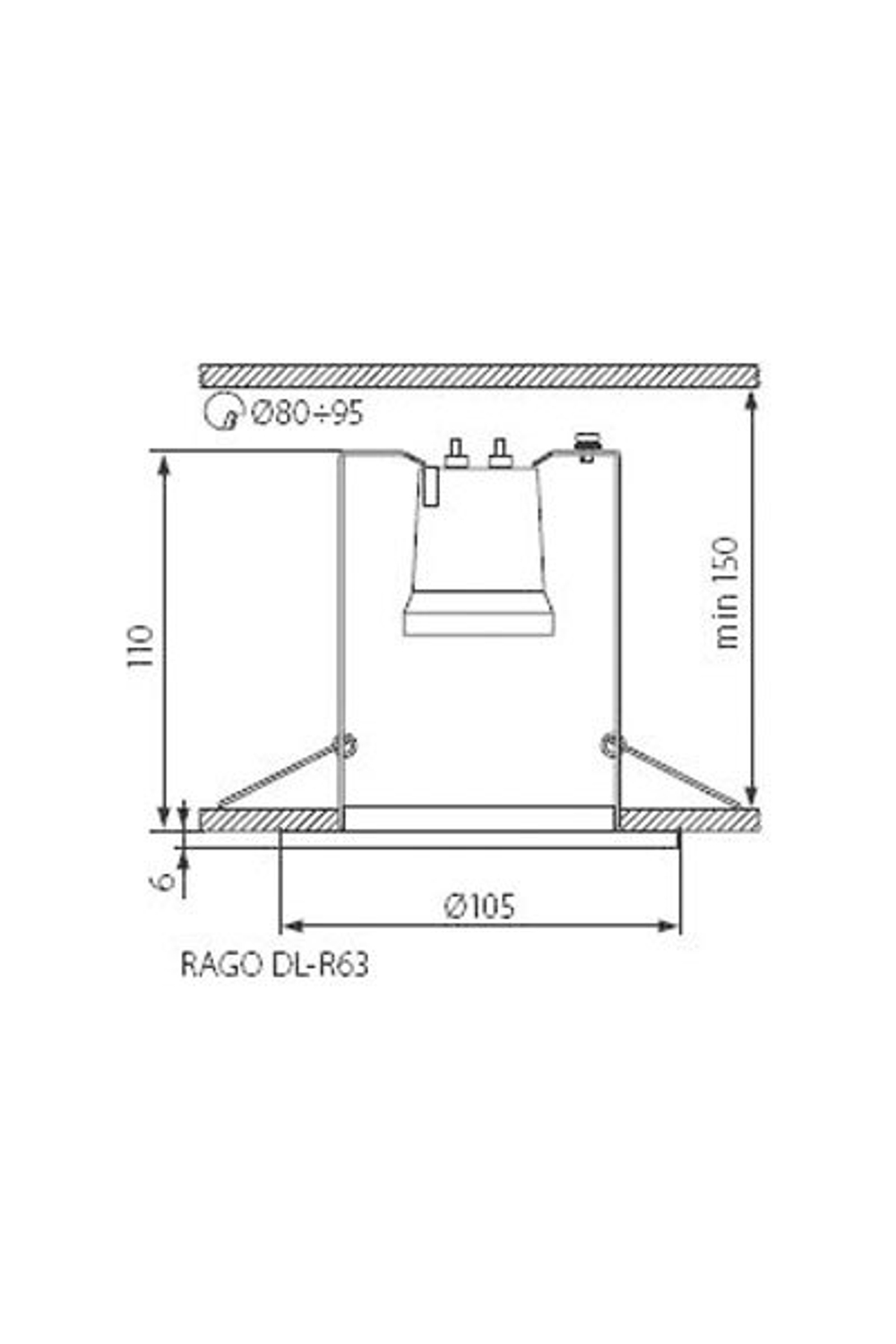 Точечный светильник е27  KANLUX RAGO DL-R63-C