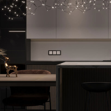 Сенсорный выключатель двухклавишный с подсветкой (белый)