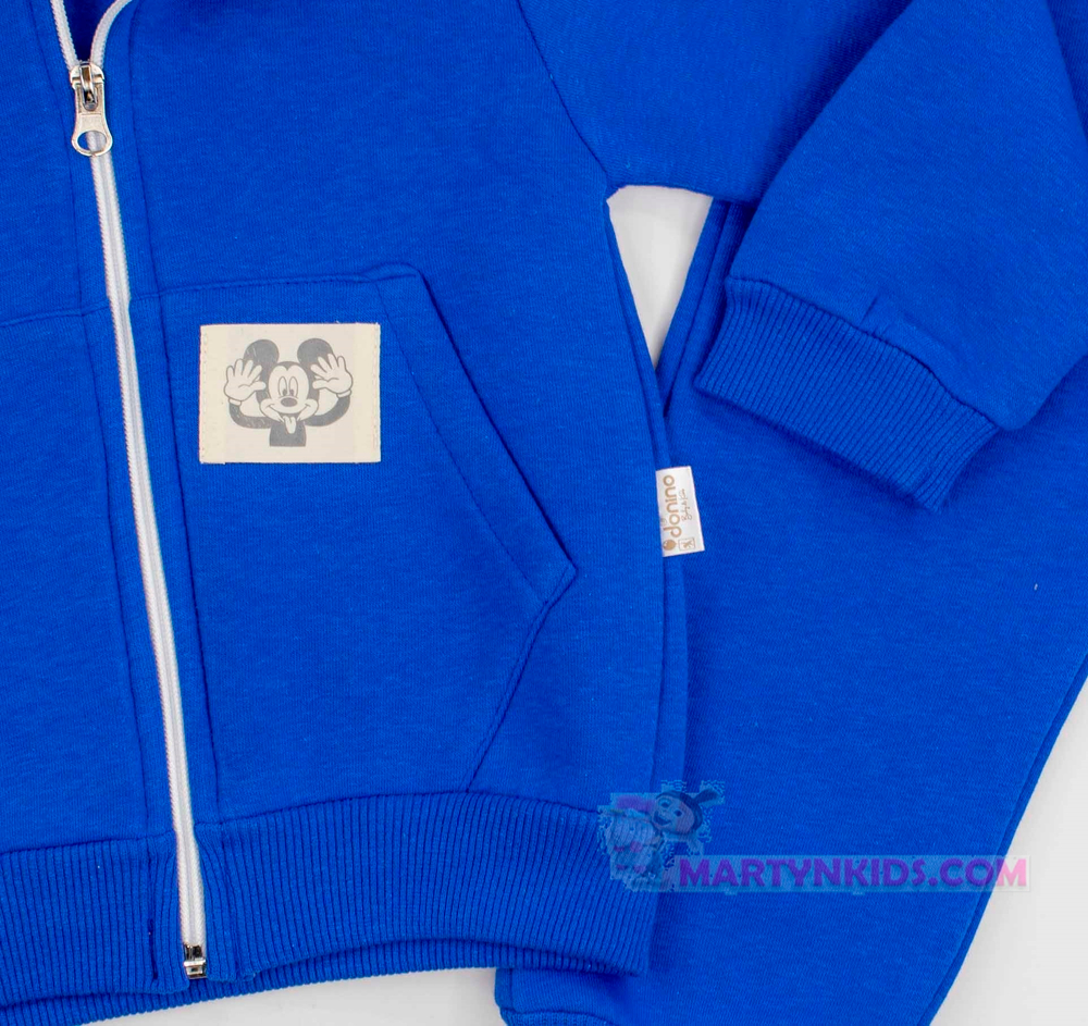 теплый костюм с капюшоном Микки флис 4854