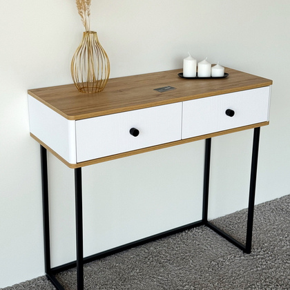 Туалетный столик консоль ROYAL 5311 эко (Дуб Кантри-Черный-р.черная)