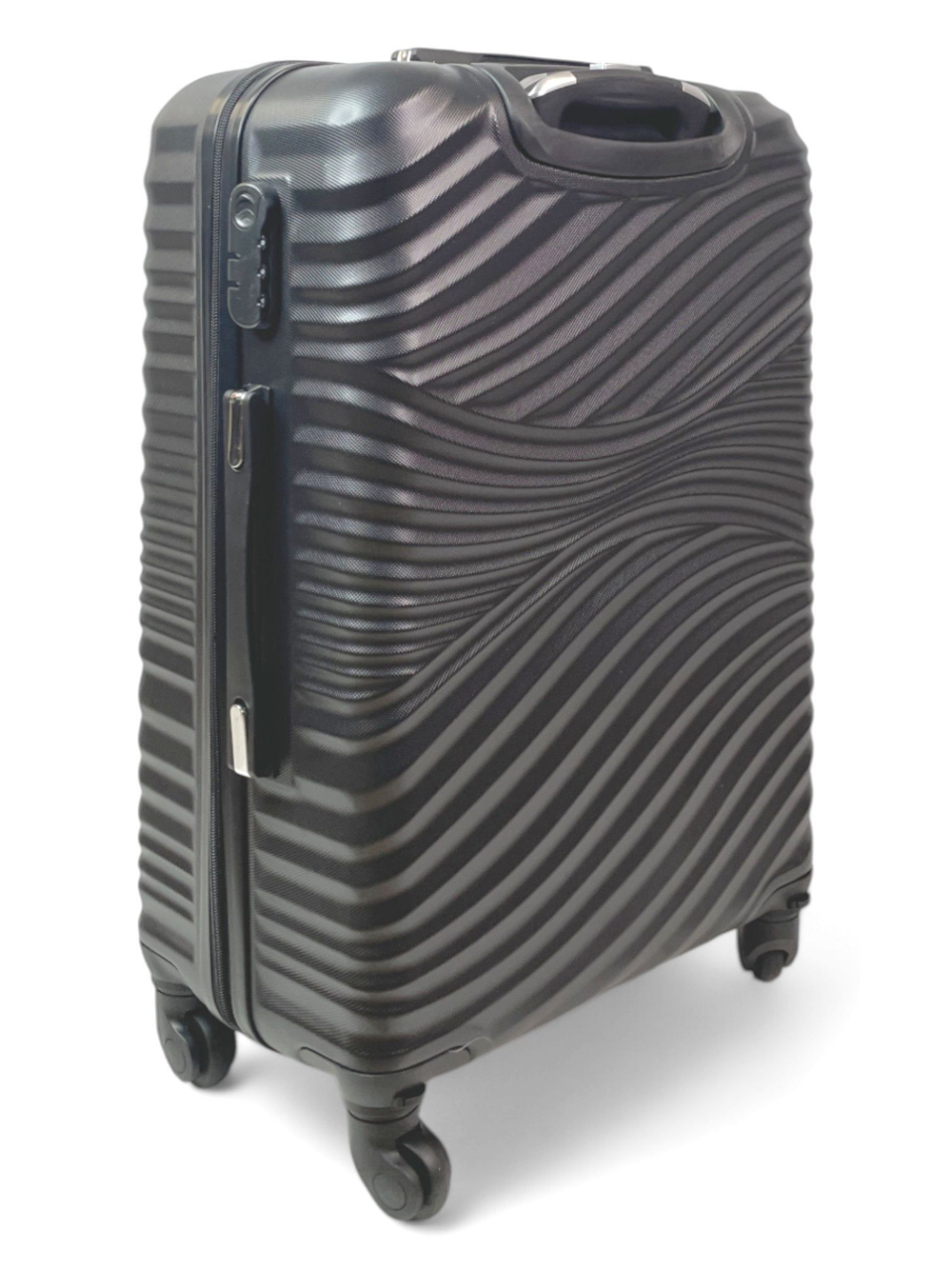 Средний чемодан Bon-Voyage Model Wave ABS, Черный, M+