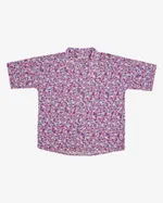 Рубашка One Two Short Sleeve Floral Print #7 розовато-лиловая