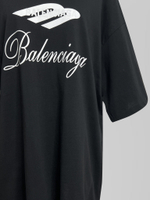 Футболка 77757 удлиненная широкая с надписью сзади и спереди