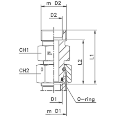 Соединение PNF DS38 М52х2 (корпус) не редукционное CAST