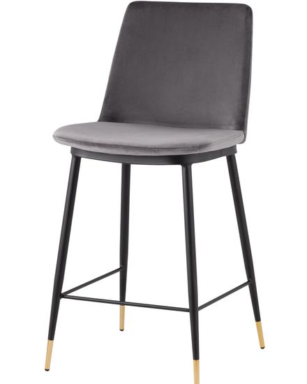 Стул полубарный Юта велюр темно-серый