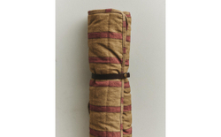 Zara Home плед из хлопка, горчичный, в полоску, 70x100 см