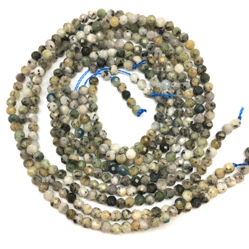 Яшма К2 граненая 3 мм, бусины (нить)