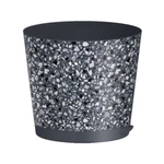Горшок для цветов Stone Flower D100 мм, 0,5л с прикорневым поливом с декором (серый)