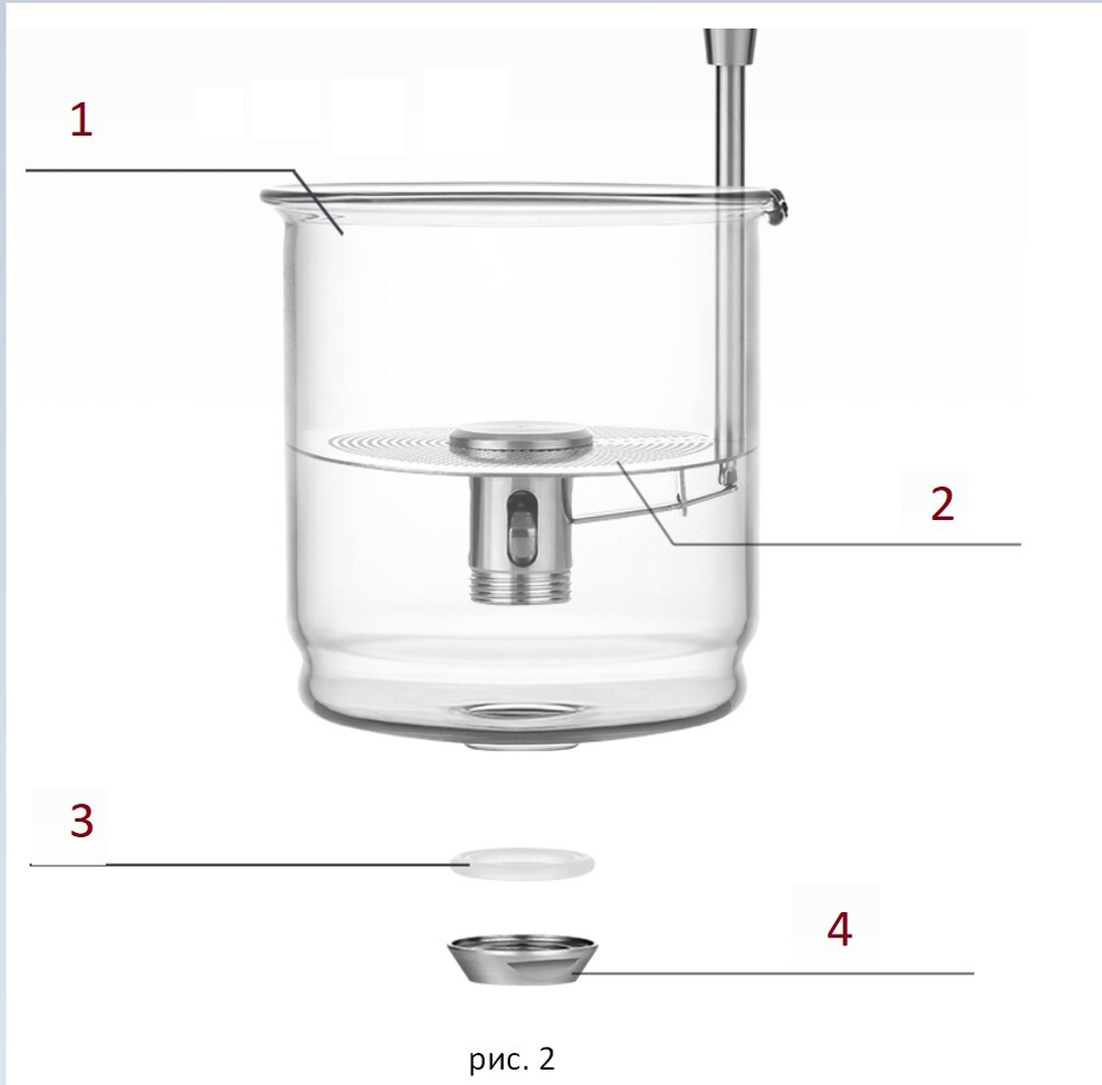 220013 Чайник изипот Bonston "BP-08-550" 550мл внут.колба СТЕКЛО, без носика, крышка на защелке