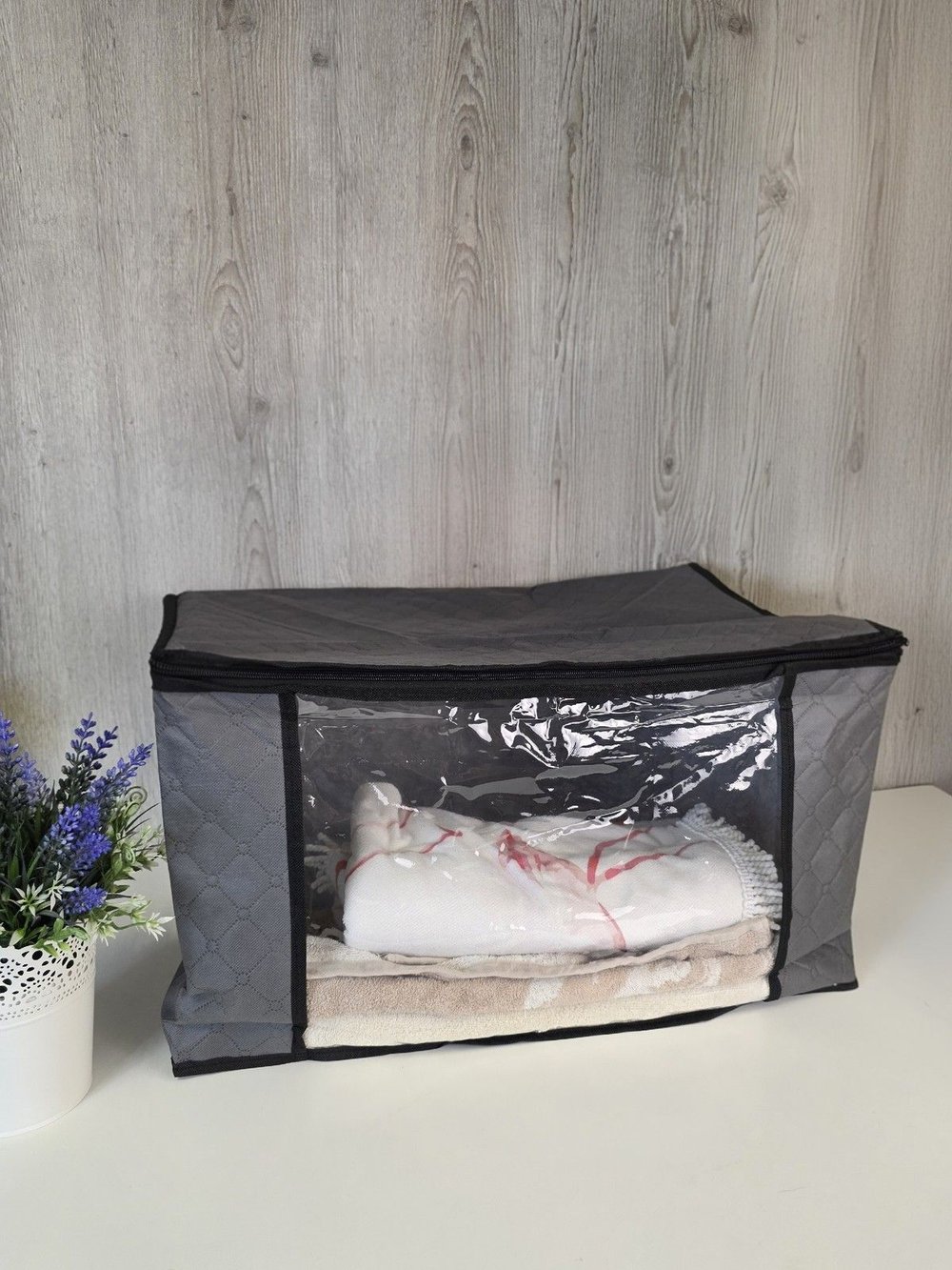 Короб для хранения с крышкой на молнии 60х43х35 см