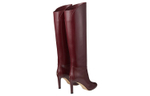 Jimmy Choo Karter Leather Knee High Boots 8.5cm Women"s Burgundy