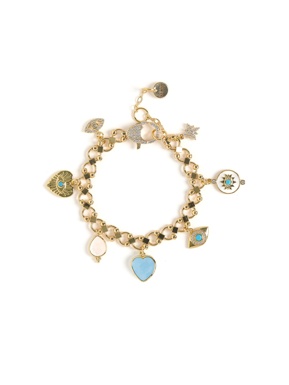 Браслет "Amour blue grid" Gold