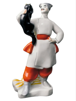 Фарфоровая статуэтка "Вакула с чертом" Киевский ЭКХЗ