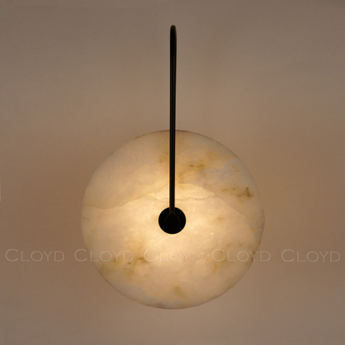 Бра Cloyd AXIOM-B W1 / Ø20 см - алебастр - черный (арт.20333)