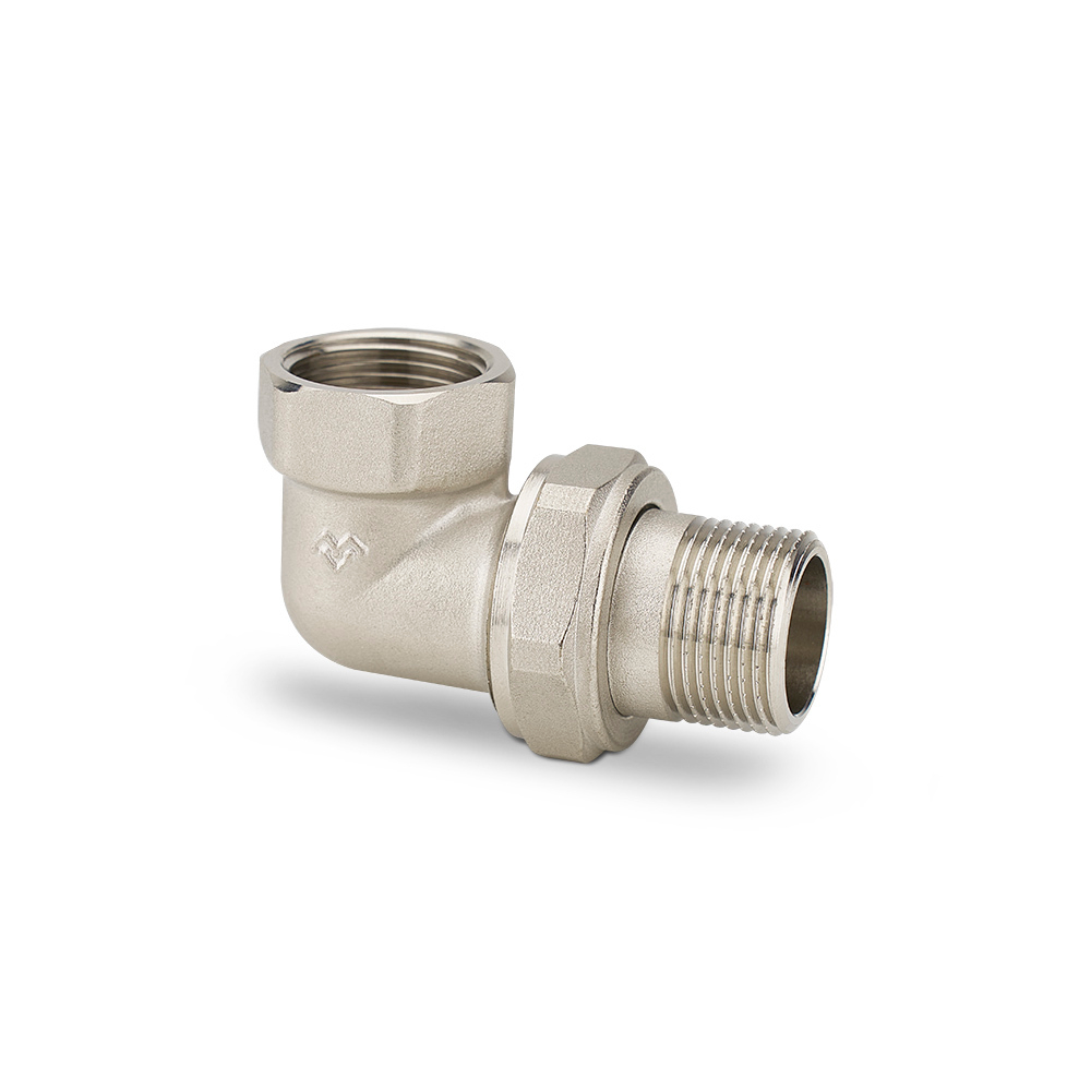 Разъемное соединение угловое ВР/НР Varmega - 1 1/4'' (уплотнение o-ring, никелированная латунь)