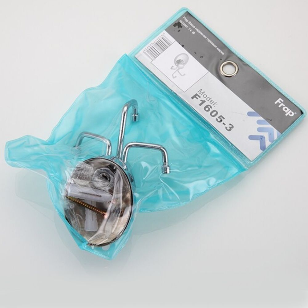 Крючок 3 шт, хром, Frap, F1605-3